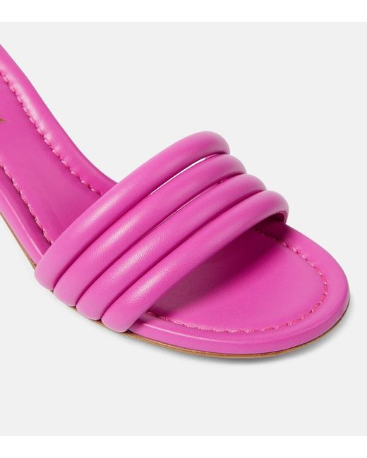 Gianvito Rossi Pink Malou Leather Mules