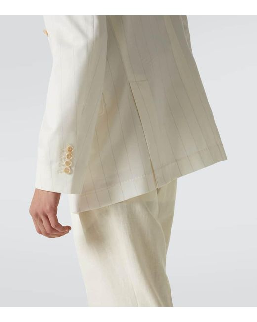 Brunello Cucinelli White Wool And Cotton Suit Jacket for men