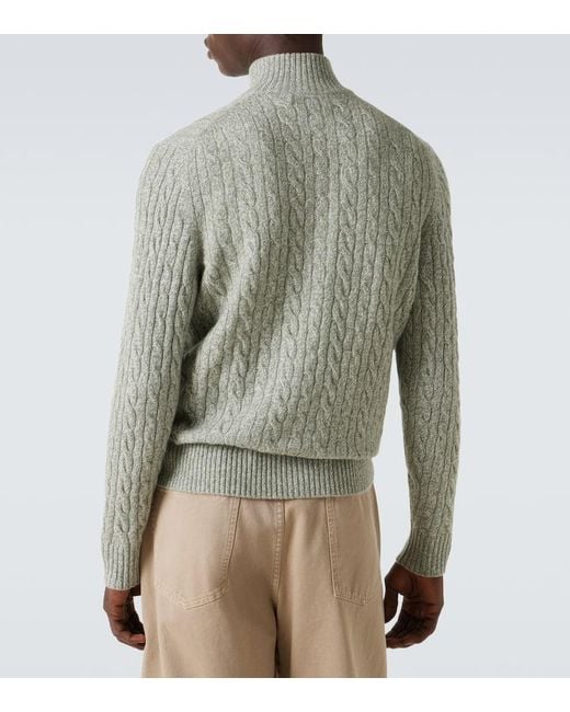 arch4 Gray Thames Cashmere Half-Zip Sweater for men