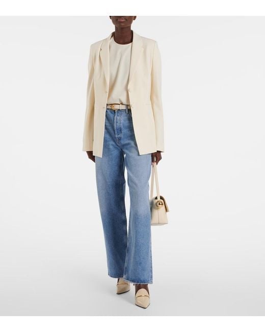 FFORME Natural Bennet Wool-Blend Crepe Blazer
