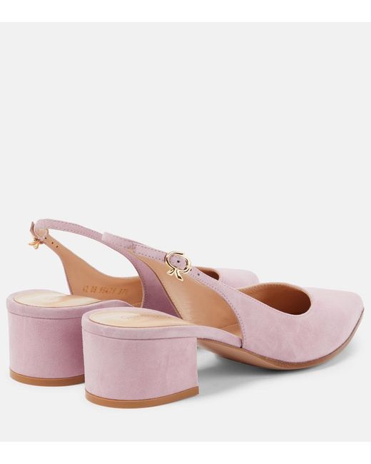 Gianvito Rossi Pink Piper 45 Suede Slingback Pumps