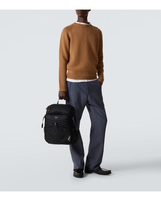 Prada Black Speedrock Re-Nylon Backpack for men