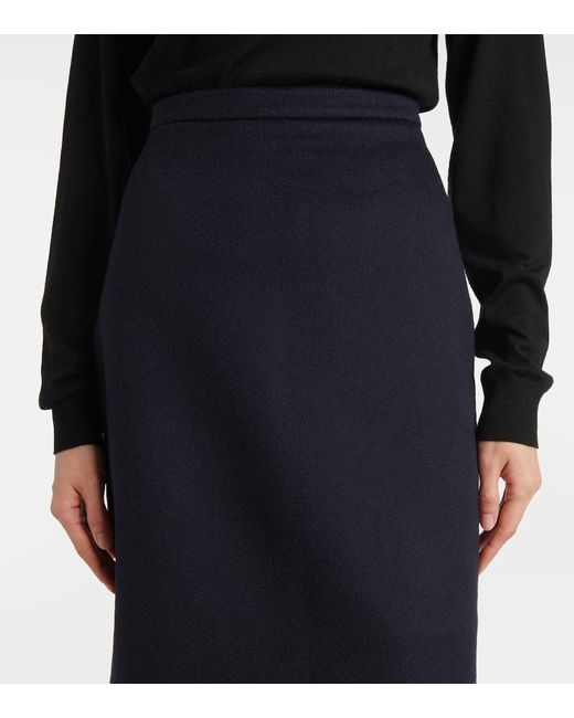 Max Mara Blue Bleistiftrock Palo Aus Kamelhaar