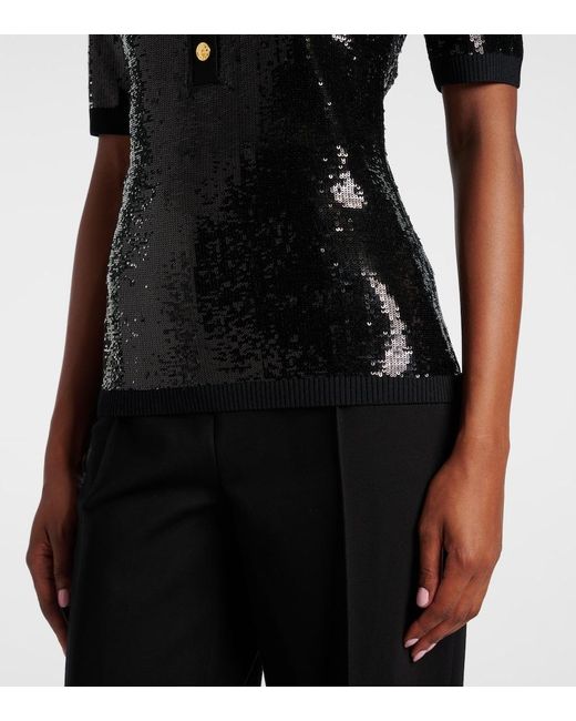 Rebecca Vallance Black Devyn Sequined Top