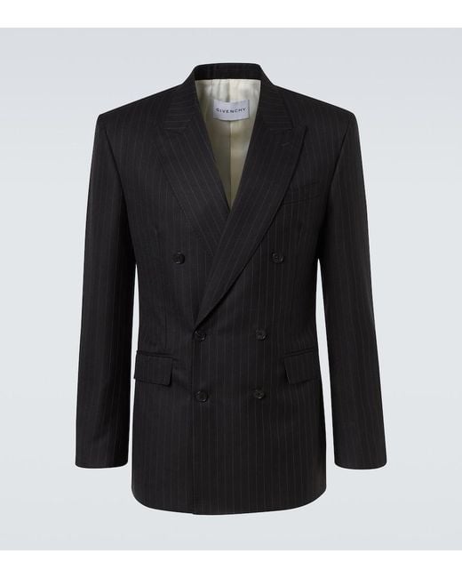 Givenchy Black Pinstripe Wool Blazer for men