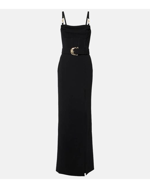 Rebecca Vallance Black Lucine Belted Gown