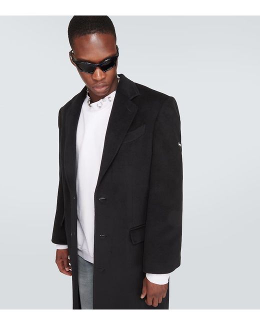 Abrigo Skater Tailored de lana peinada Balenciaga de hombre de color Black