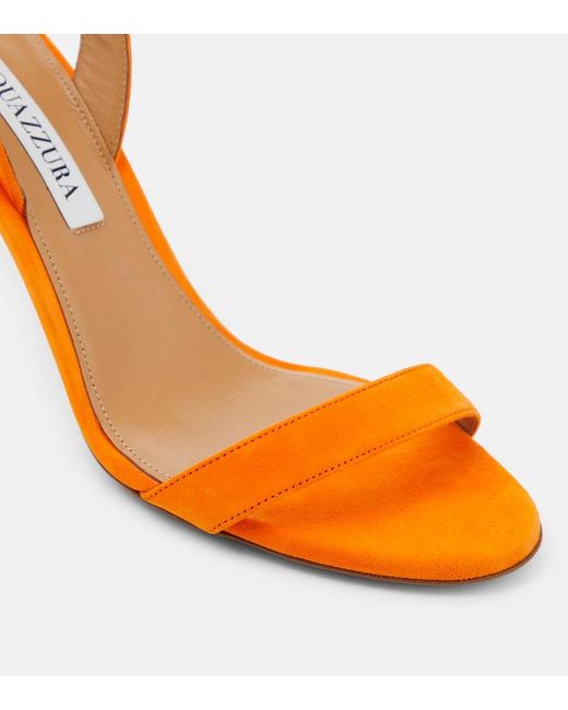 Aquazzura Orange Slingback-Sandalen So Nude 85 aus Veloursleder