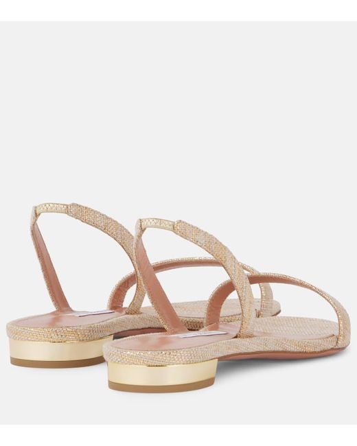 Aquazzura Pink Canvas Sandals