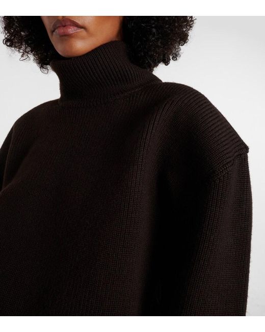 Saint Laurent Black Wool Turtleneck Sweater