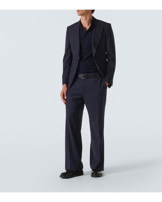 Dolce & Gabbana Blue Plaque Polo Shirt for men