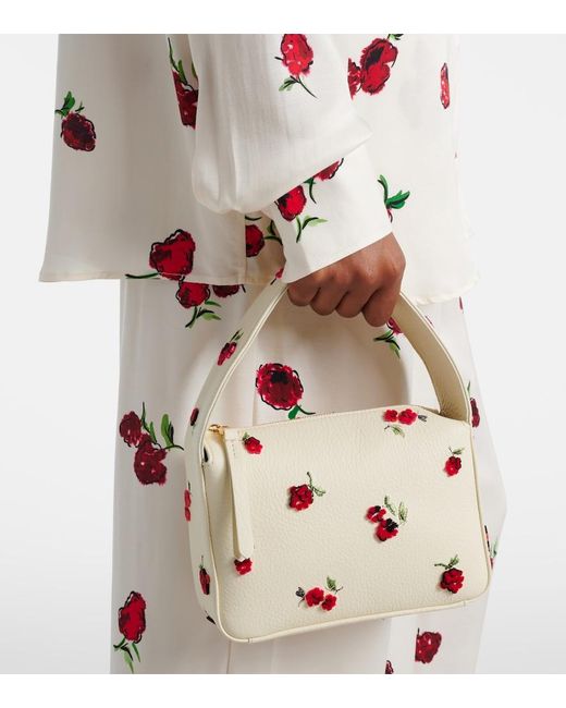 Khaite White Elena Small Leather Handbag