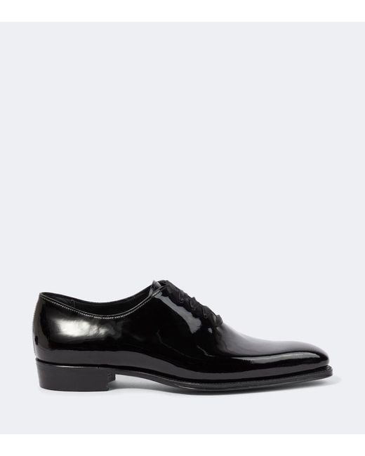 George Cleverley Black Merlin Patent Leather Oxford Shoes for men