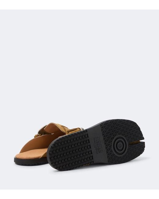 Maison Margiela Brown Tabi Suede Mules for men