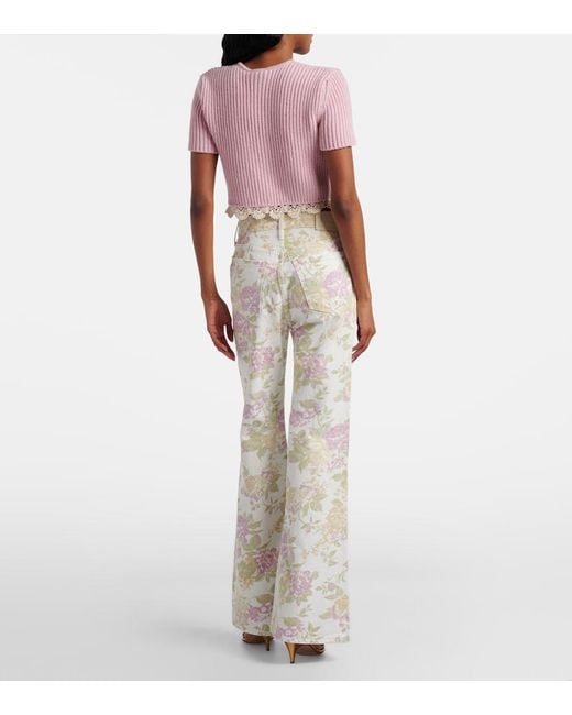 Citizens of Humanity White Kimberly '70S Floral Flared Jeans