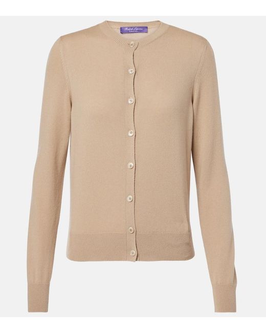 Ralph Lauren Natural Cable-Knit Cashmere Cardigan