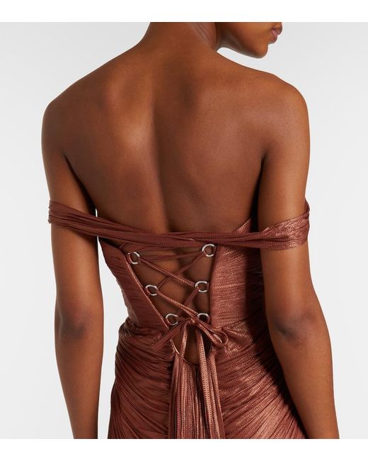 Maria Lucia Hohan Red Susie Silk Bustier Gown