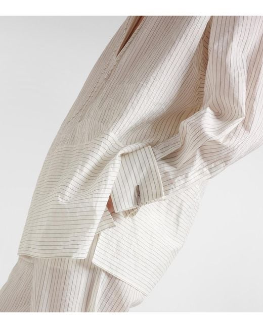 Max Mara White Saletta Pinstripe Cotton And Silk Shirt