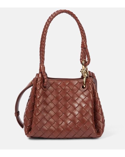 Bottega Veneta Brown Parachute Small Intrecciato Leather Tote Bag
