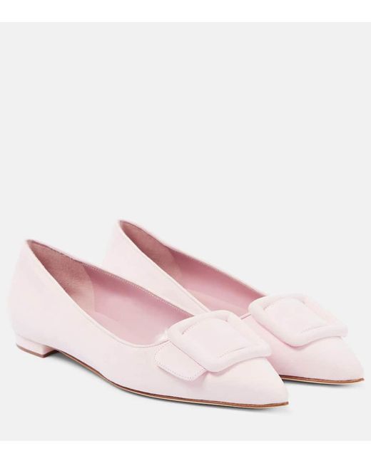 Zapatos planos Maysale de ante Manolo Blahnik de color Pink