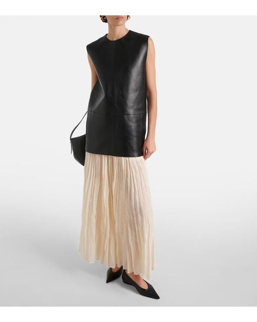 Totême  Black Leather Top