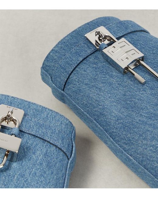 Givenchy Blue Stiefel Shark Lock aus Denim