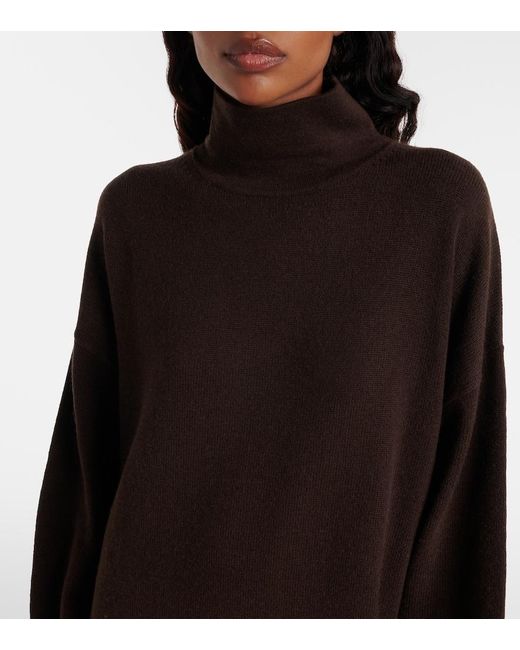 Jardin Des Orangers Brown Turtleneck Wool And Cashmere Sweater Dress