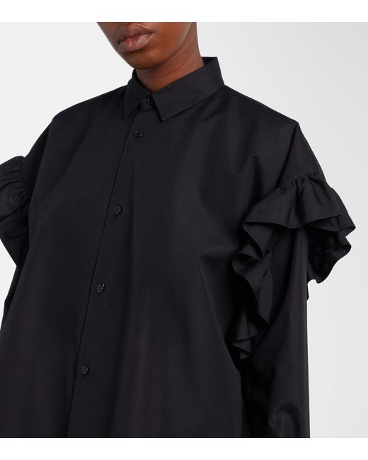 Noir Kei Ninomiya Black Ruffled Cotton Blouse