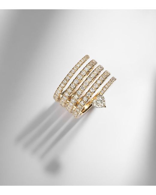 SHAY White Spiral Heart 18Kt Ring With Diamonds