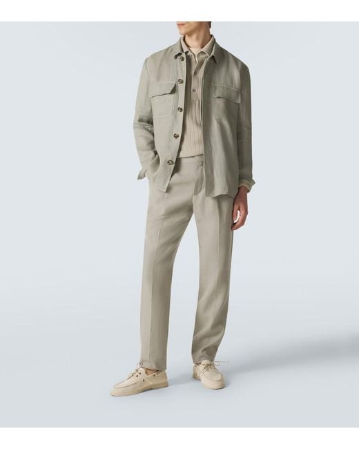 Lardini Gray Linen Jacket for men
