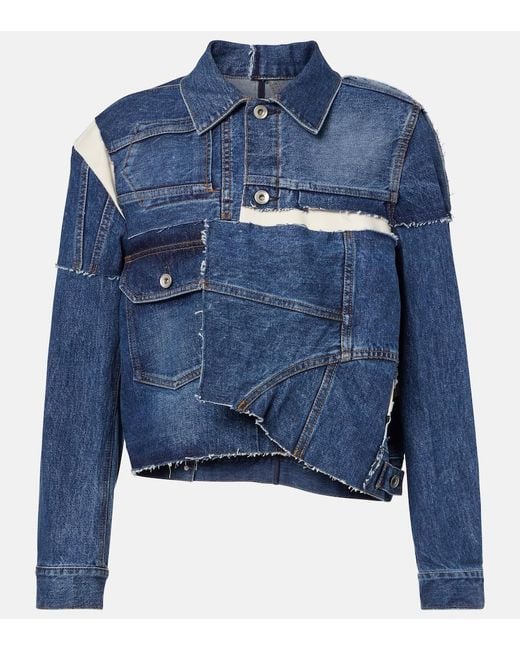 Chaqueta De Denim Patchwork Sacai de color Blue