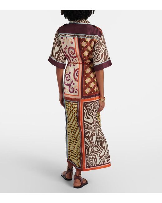 ALÉMAIS Multicolor Wilson Printed Linen And Silk Shirt Dress