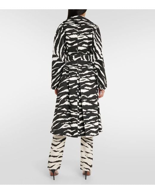 Alaïa Black Bedruckter Trenchcoat Aus Denim