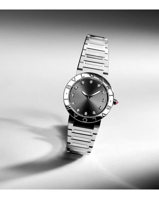 BVLGARI Metallic Uhr Lady Mit Diamanten Und Rubellit