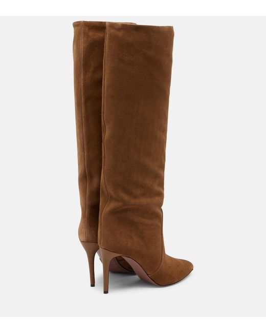 Paris Texas Brown Stiletto Suede Knee-High Boots