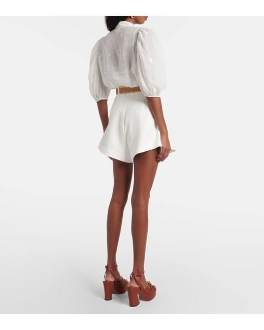 Shorts Acacia Tuck di Zimmermann in White