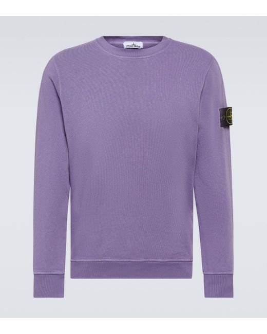 Stone Island Purple Compass Cotton Jersey Sweatshirt for men