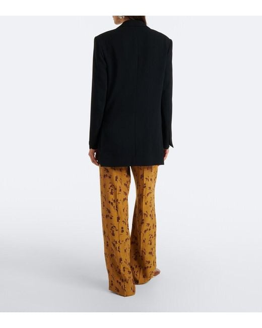 Dries Van Noten Yellow Floral Wide-Leg Pants
