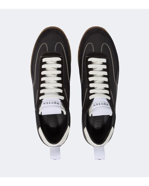 McQueen Black Ec1 Suede-Trimmed Sneakers for men