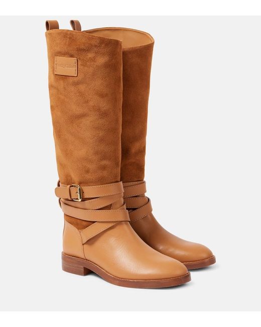 Bottes Anim En Daim Et Cuir See By Chloé en coloris Brown