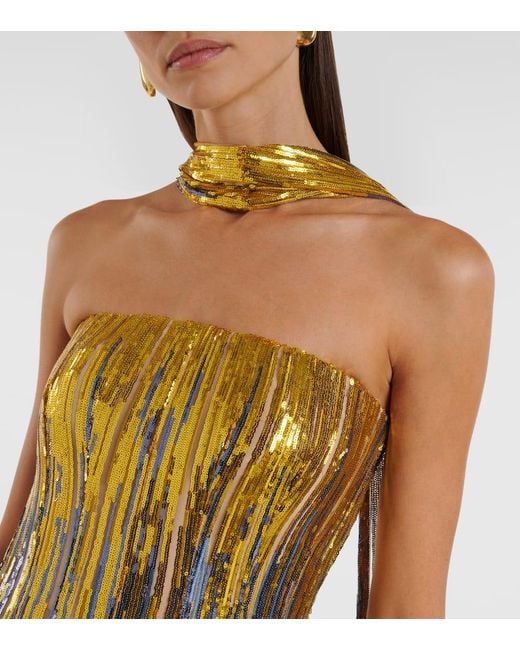 Elie Saab Multicolor Robe Mit Pailletten