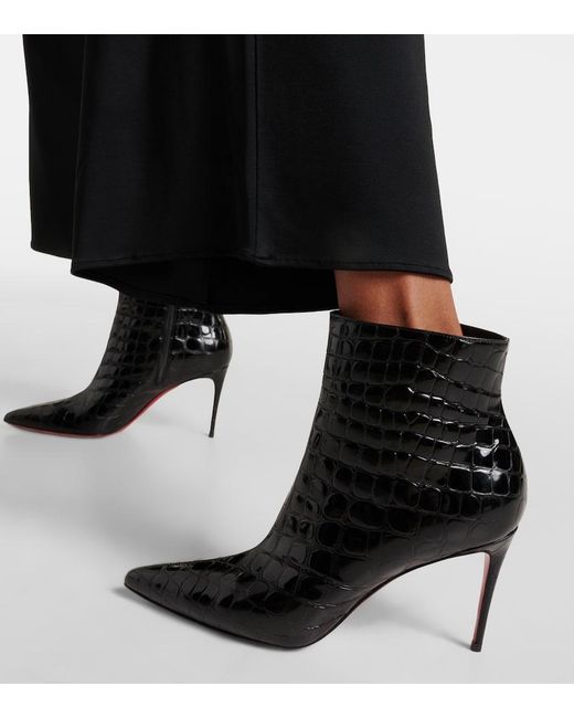 Christian Louboutin So Kate 85 Black Calf Ali Boots