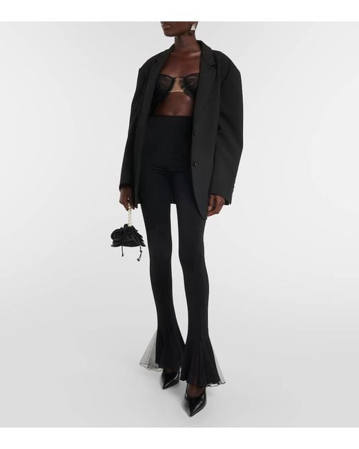 Nensi Dojaka Black Exploding Flower Tulle Bra