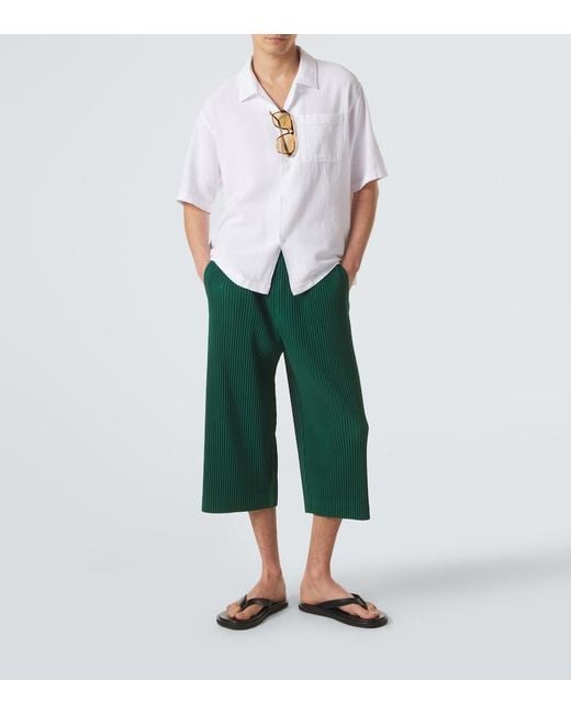 Homme Plissé Issey Miyake Green Monthly Colors: May Pleated Straight Pants for men