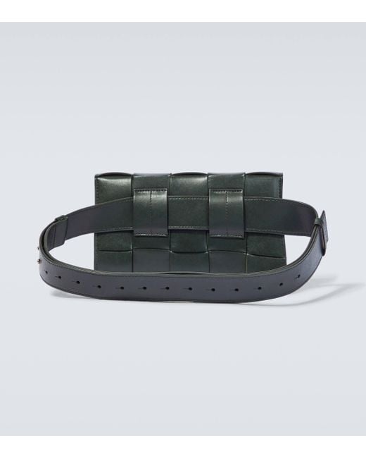 Bottega Veneta Black Cassette Leather Belt Bag for men