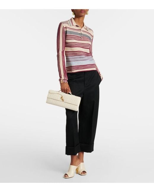 Bottega Veneta Natural Andiamo Intrecciato Leather Clutch