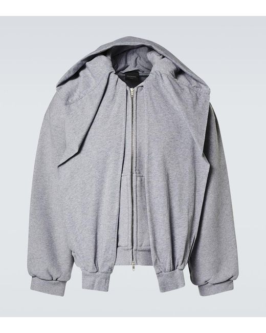 BALENCIAGA フーディ グレー Balenciaga Incognito Deconstructed Cotton Jersey Hoodie in