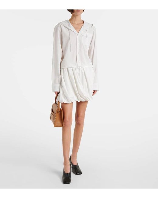 Camisa Cropped Con Capucha J.W. Anderson de color White