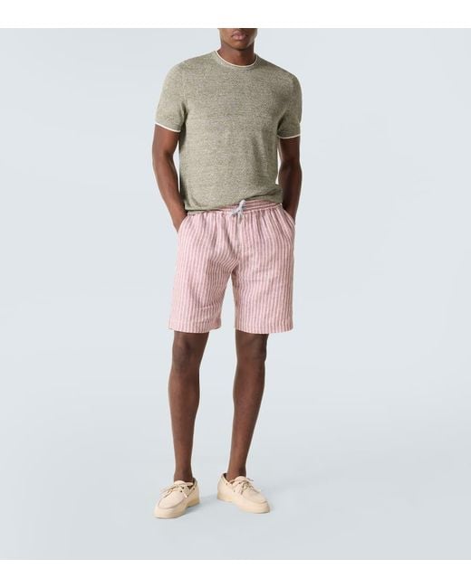 Fedeli Bermuda-Shorts Alfa Aus Leinen in Pink für Herren
