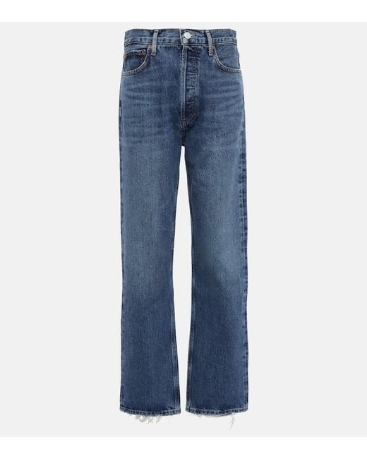 Agolde Blue 90's Pinch High-rise Straight Jeans
